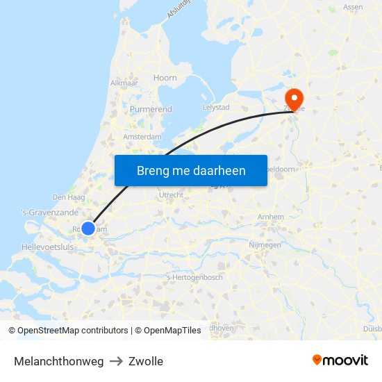 Melanchthonweg to Zwolle map