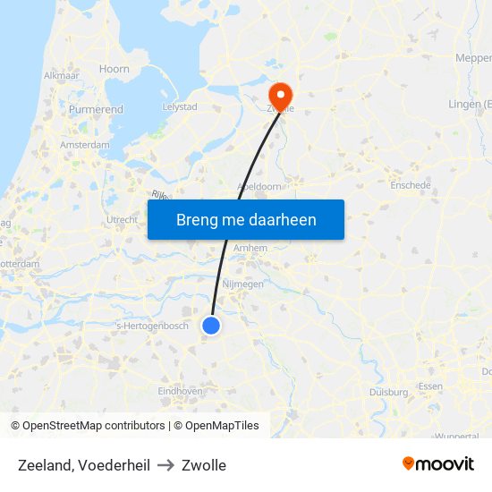 Zeeland, Voederheil to Zwolle map