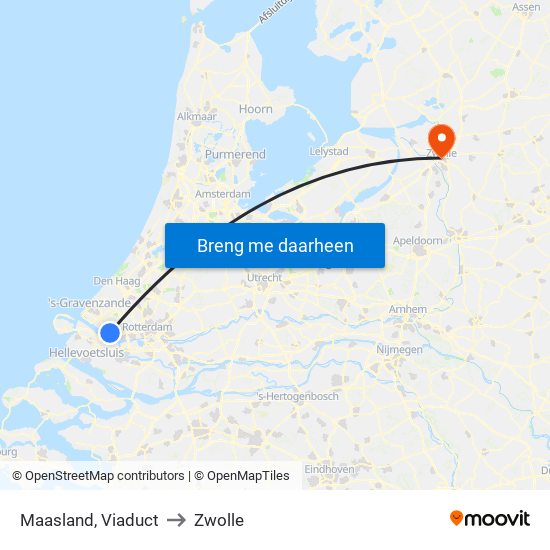 Maasland, Viaduct to Zwolle map