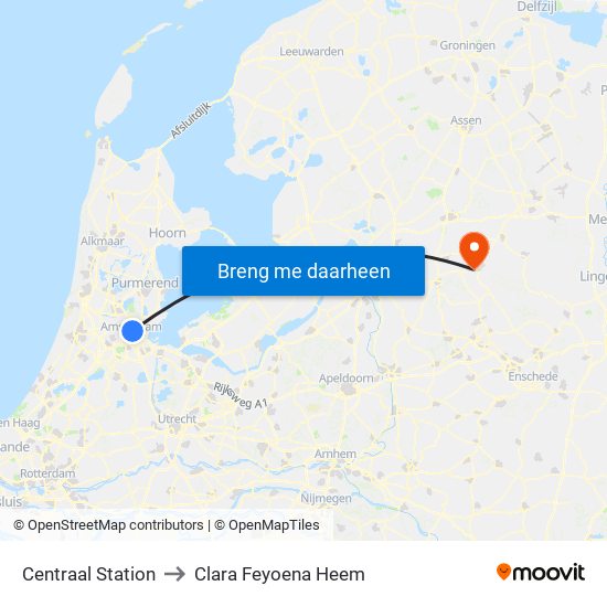Centraal Station to Clara Feyoena Heem map
