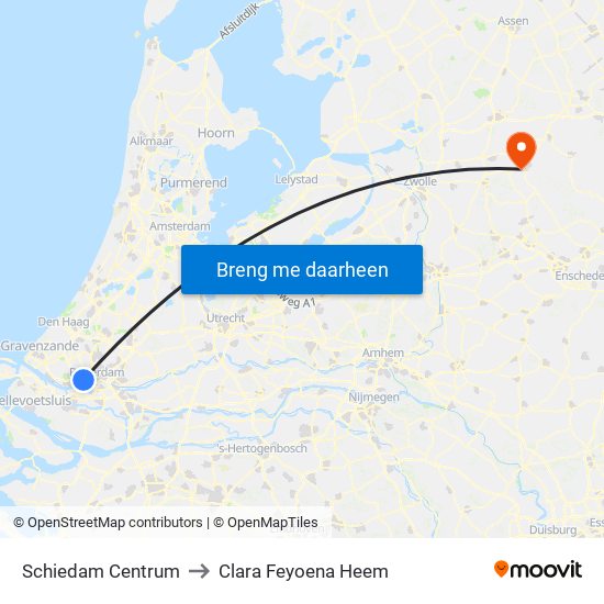 Schiedam Centrum to Clara Feyoena Heem map