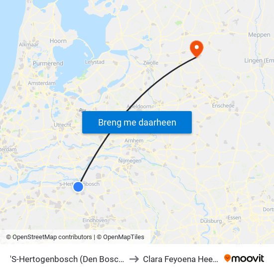 'S-Hertogenbosch (Den Bosch) to Clara Feyoena Heem map