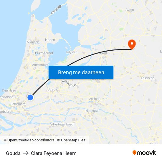 Gouda to Clara Feyoena Heem map