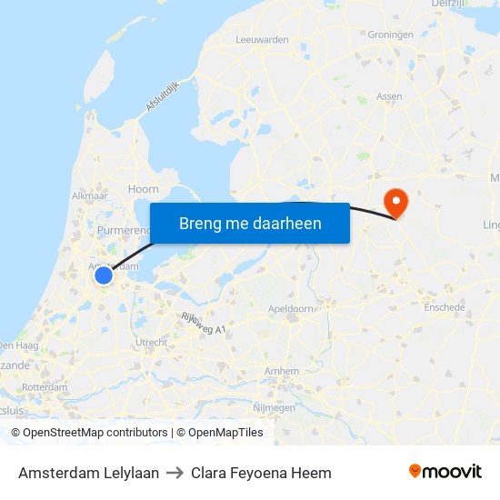 Amsterdam Lelylaan to Clara Feyoena Heem map