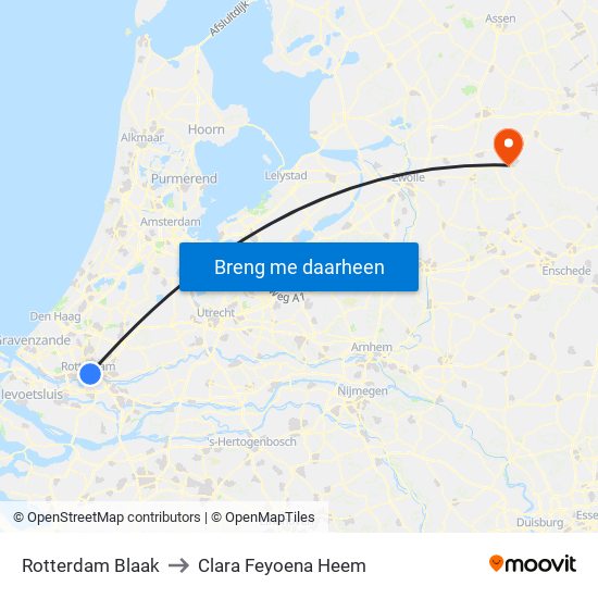Rotterdam Blaak to Clara Feyoena Heem map