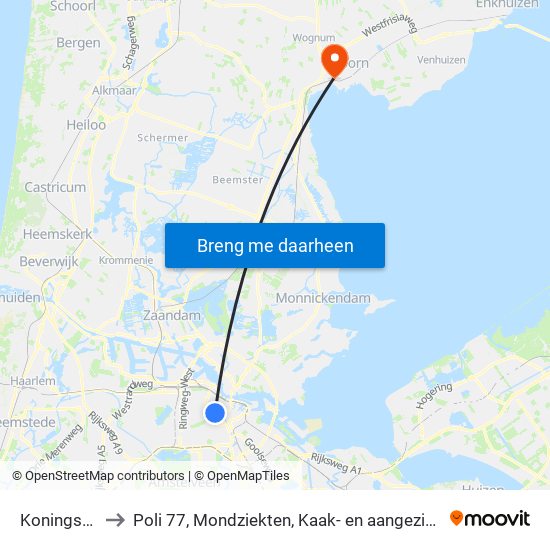 Koningsplein to Poli 77, Mondziekten, Kaak- en aangezichtschirurgie map