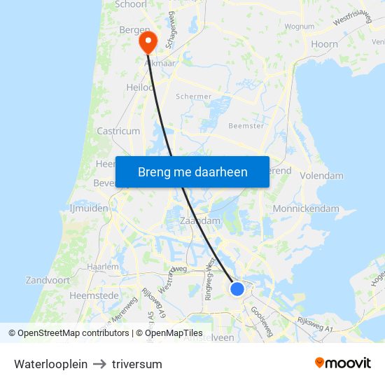 Waterlooplein to triversum map