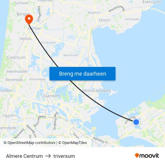 Almere Centrum to triversum map