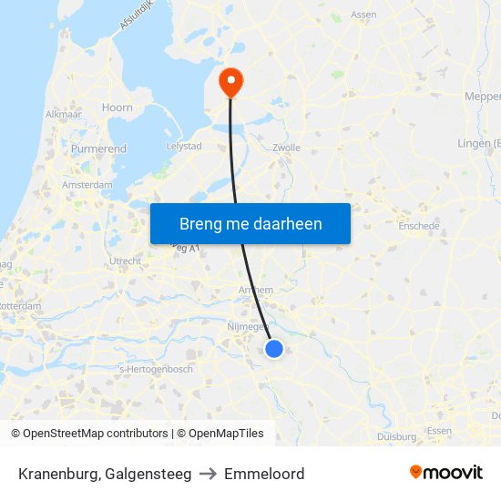 Kranenburg, Galgensteeg to Emmeloord map