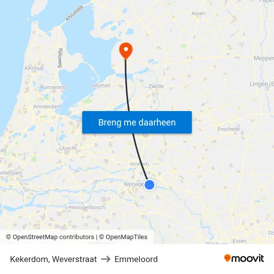 Kekerdom, Weverstraat to Emmeloord map