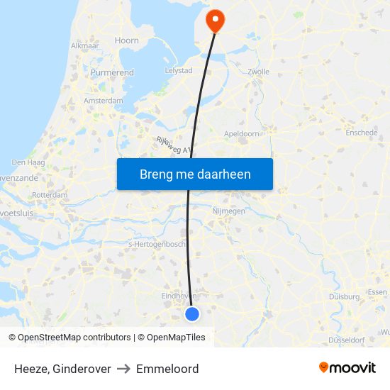 Heeze, Ginderover to Emmeloord map