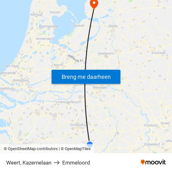 Weert, Kazernelaan to Emmeloord map