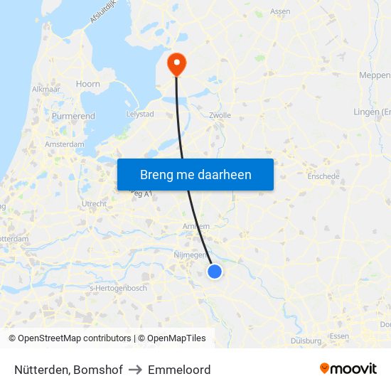 Nütterden, Bomshof to Emmeloord map