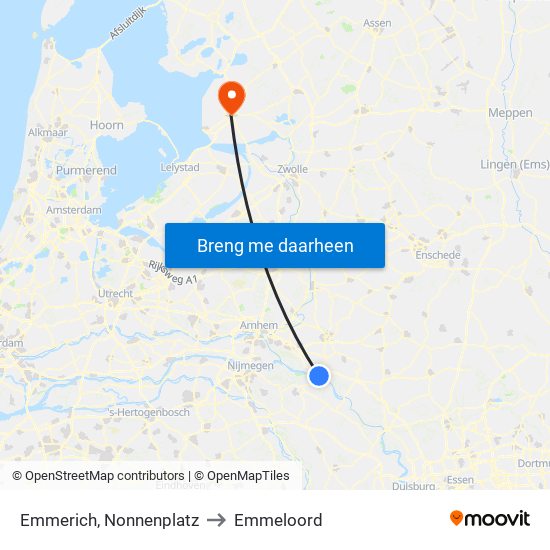 Emmerich, Nonnenplatz to Emmeloord map