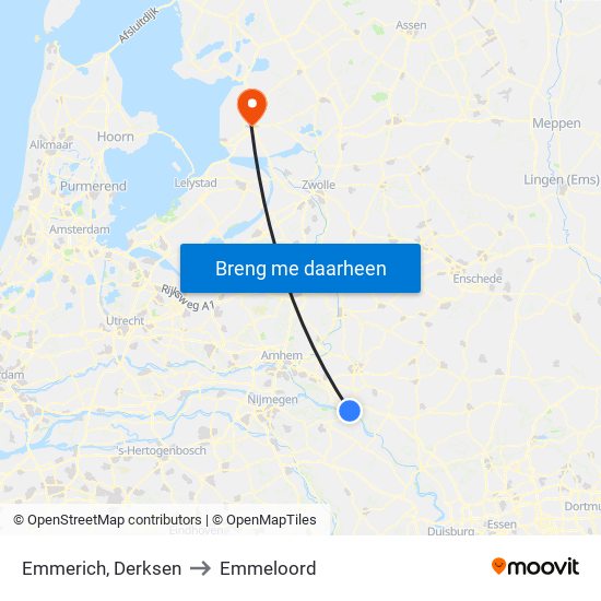 Emmerich, Derksen to Emmeloord map