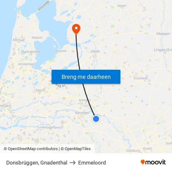 Donsbrüggen, Gnadenthal to Emmeloord map