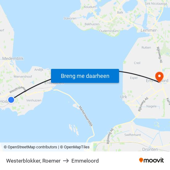 Westerblokker, Roemer to Emmeloord map