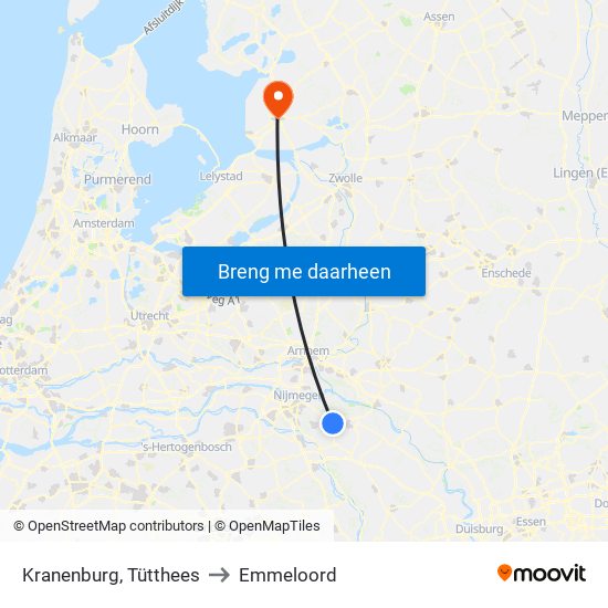 Kranenburg, Tütthees to Emmeloord map