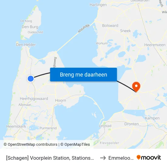 [Schagen] Voorplein Station, Stationsweg to Emmeloord map