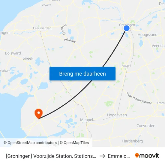[Groningen] Voorzijde Station, Stationsweg to Emmeloord map