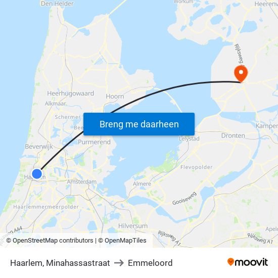 Haarlem, Minahassastraat to Emmeloord map