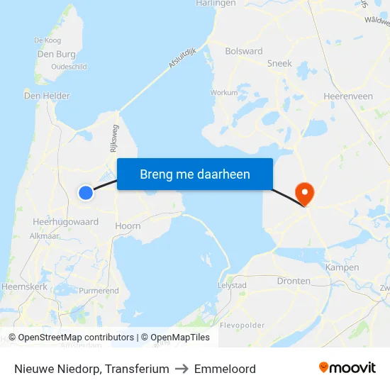 Nieuwe Niedorp, Transferium to Emmeloord map