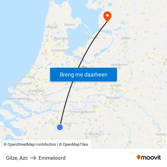 Gilze, Azc to Emmeloord map