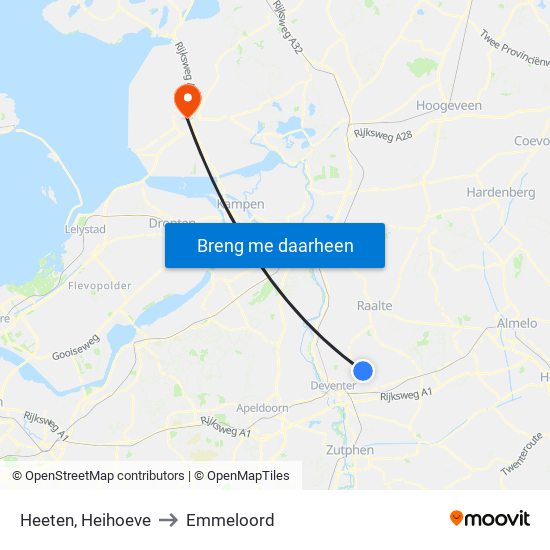 Heeten, Heihoeve to Emmeloord map