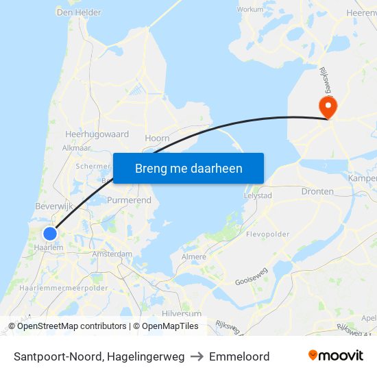 Santpoort-Noord, Hagelingerweg to Emmeloord map