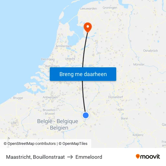 Maastricht, Bouillonstraat to Emmeloord map