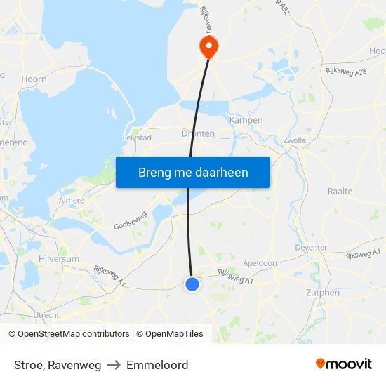 Stroe, Ravenweg to Emmeloord map