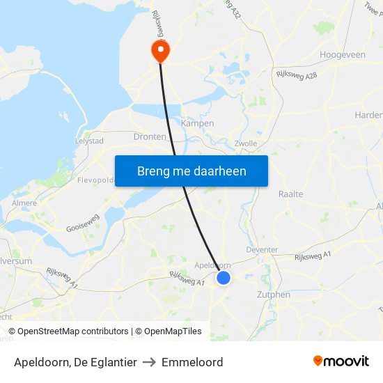 Apeldoorn, De Eglantier to Emmeloord map