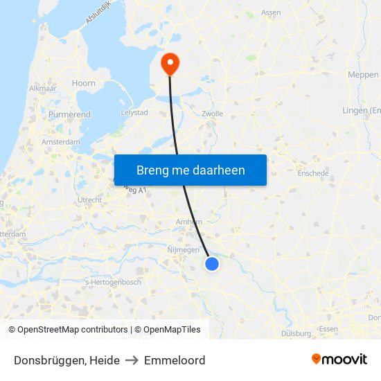 Donsbrüggen, Heide to Emmeloord map