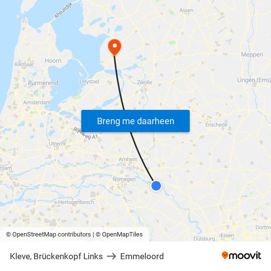 Kleve, Brückenkopf Links to Emmeloord map