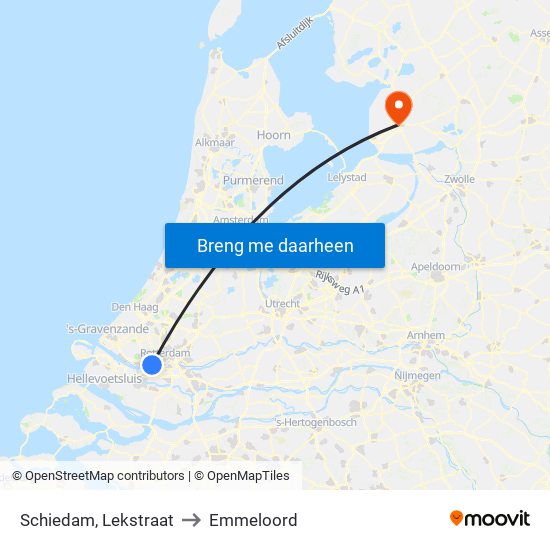 Schiedam, Lekstraat to Emmeloord map