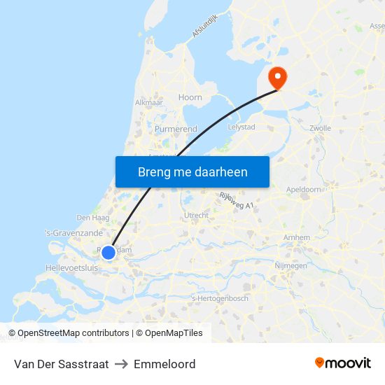 Van Der Sasstraat to Emmeloord map