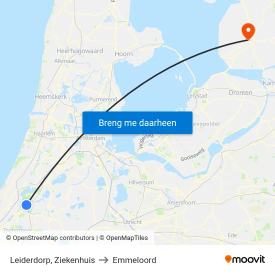 Leiderdorp, Ziekenhuis to Emmeloord map