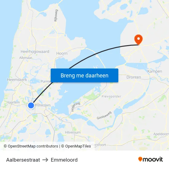 Aalbersestraat to Emmeloord map