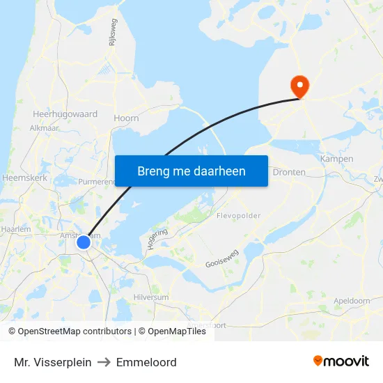 Mr. Visserplein to Emmeloord map