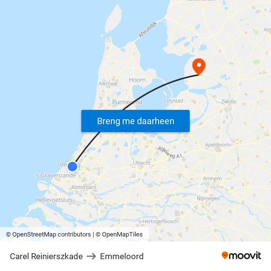 Carel Reinierszkade to Emmeloord map
