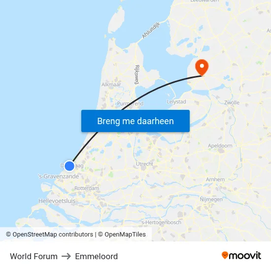 World Forum to Emmeloord map