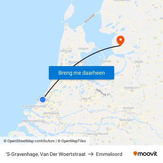 'S-Gravenhage, Van Der Woertstraat to Emmeloord map