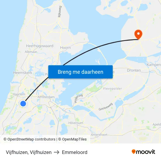 Vijfhuizen, Vijfhuizen to Emmeloord map
