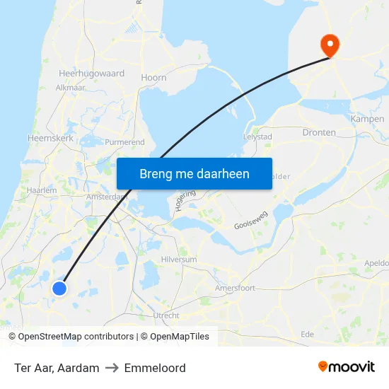 Ter Aar, Aardam to Emmeloord map