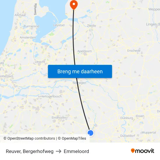 Reuver, Bergerhofweg to Emmeloord map