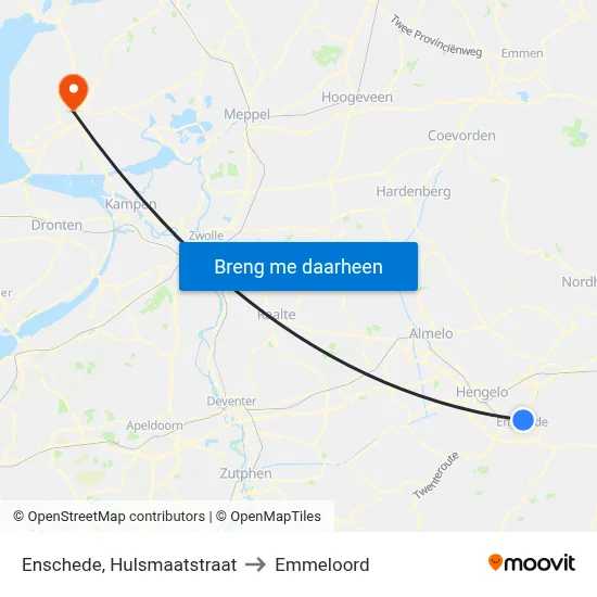 Enschede, Hulsmaatstraat to Emmeloord map