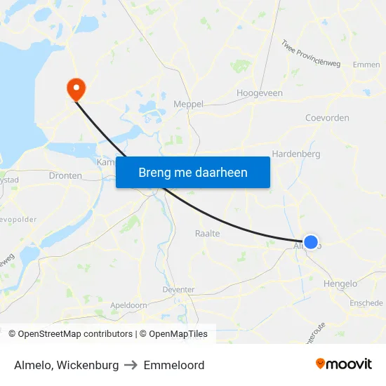Almelo, Wickenburg to Emmeloord map
