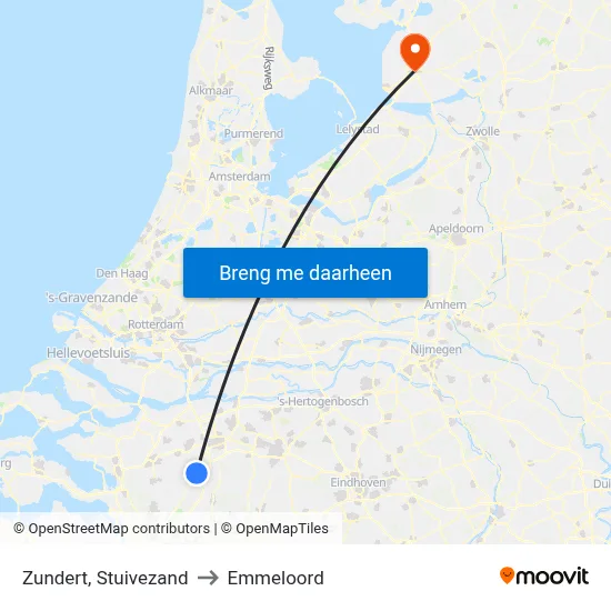 Zundert, Stuivezand to Emmeloord map