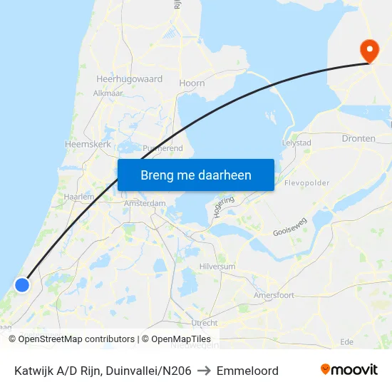 Katwijk A/D Rijn, Duinvallei/N206 to Emmeloord map