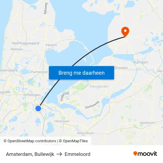 Amsterdam, Bullewijk to Emmeloord map